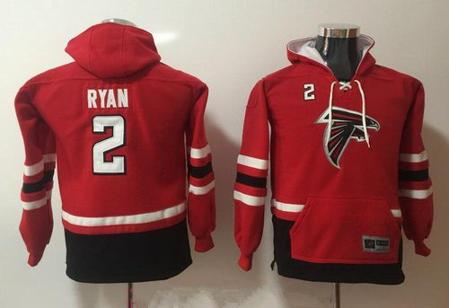 Youth Atlanta Falcons #2 Matt Ryan NEW Red Pocket Stitched NFL Pullover Hoodie