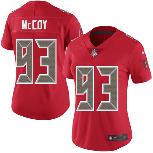 Women's Nike Buccaneers #93 Gerald McCoy Red Stitched NFL Limited Rush Jersey