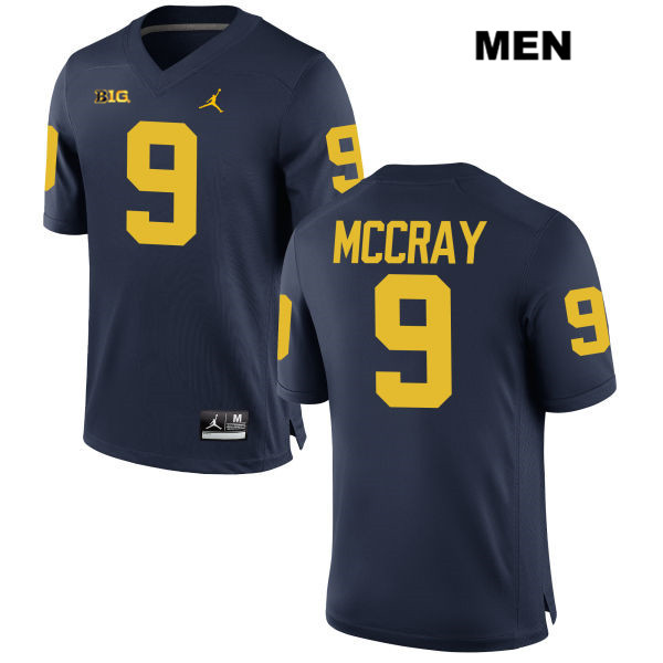 Mike McCray Jordan Michigan Wolverines #9 Stitched Mens Navy Authentic College Football Jersey