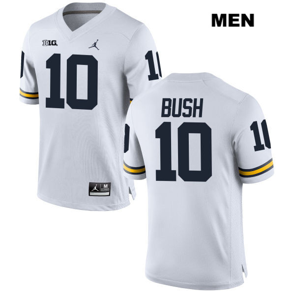 Devin Bush Jordan #10 White Michigan Wolverines Stitched Authentic Mens College Football Jersey
