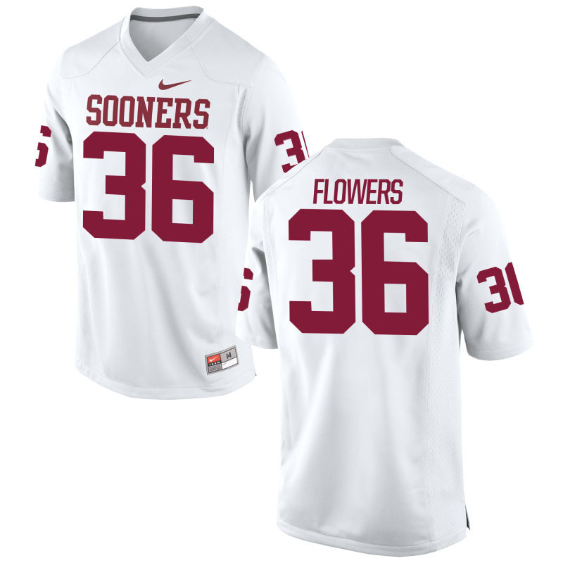 Men's Nike Dimitri Flowers Oklahoma Sooners #36 Limited White Alumni Football Jersey