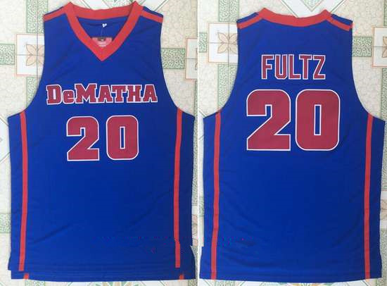 Men's DeMatha Catholic High School #20 Markelle Fultz Royal Blue Retro Swingman Stitched Basketball Jersey