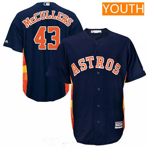 Youth Houston Astros #43 Lance McCullers Jr. Navy Blue Alternate Stitched MLB Majestic Cool Base Jersey