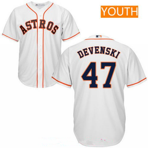 Youth Houston Astros #47 Chris Devenski White Home Stitched MLB Majestic Cool Base Jersey