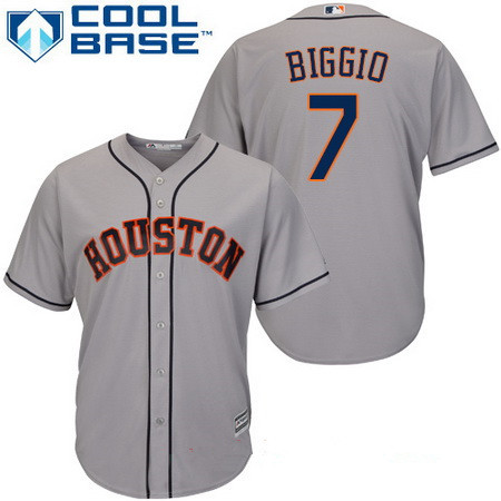 Youth Houston Astros #7 Craig Biggio Retired Gray Road Stitched MLB Majestic Cool Base Jersey