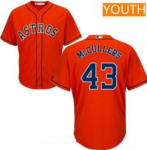 Youth Houston Astros #43 Lance McCullers Jr. Orange Alternate Stitched MLB Majestic Cool Base Jersey