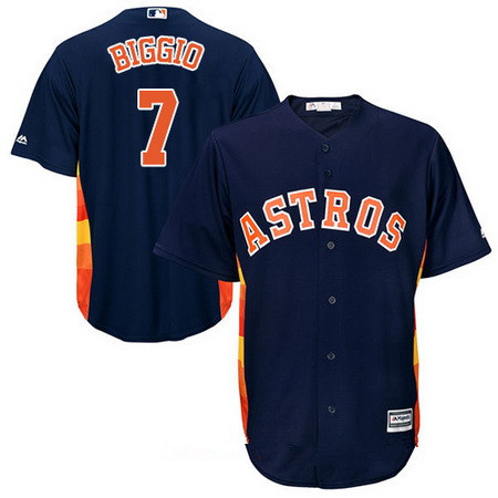 Youth Houston Astros #7 Craig Biggio Retired Navy Blue Stitched MLB Majestic Cool Base Jersey