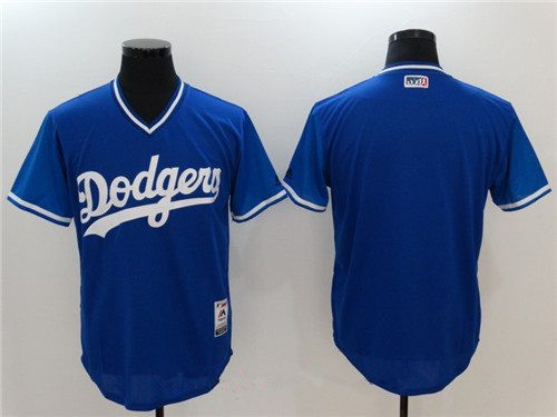 Men's Los Angeles Dodgers Blank Majestic Royal 2017 Little League World Series Players Weekend Stitched Nickname Jersey