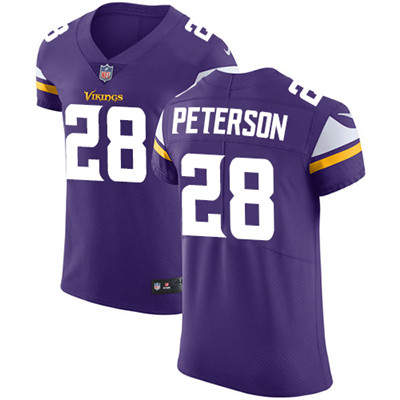 Men's Nike Minnesota Vikings #28 Adrian Peterson Purple Team Color Stitched NFL Vapor Untouchable Elite Jersey