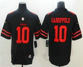 Men's San Francisco 49ers #10 Jimmy Garoppolo Black 2017 Vapor Untouchable Stitched NFL Nike Limited Jersey