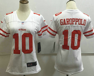 Women's San Francisco 49ers #10 Jimmy Garoppolo White 2017 Vapor Untouchable Stitched NFL Nike Limited Jersey