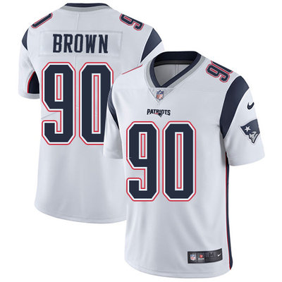 Youth Nike New England Patriots #90 Malcom Brown White Stitched NFL Vapor Untouchable Limited Jersey