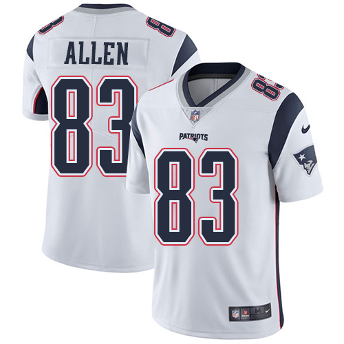 Youth Nike New England Patriots #83 Dwayne Allen White Stitched NFL Vapor Untouchable Limited Jersey