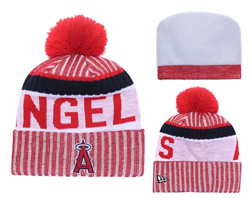 MLB Los Angeles Angels Logo Stitched Knit Beanies 001