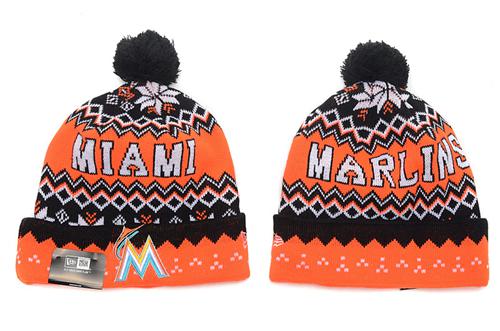 MLB Miami Marlins New Era Logo Stitched Knit Beanies 002