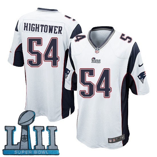 Youth Nike New England Patriots #54 Dont'a Hightower White 2018 Super Bowl LII Game Jersey