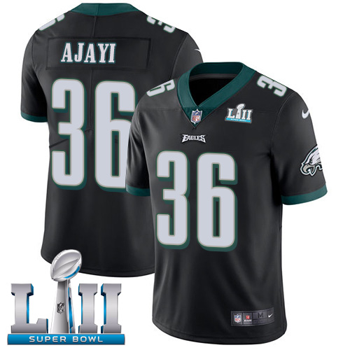 Men's Nike Eagles #36 Jay Ajayi Black Alternate Super Bowl LII Stitched NFL Vapor Untouchable Limited Jersey