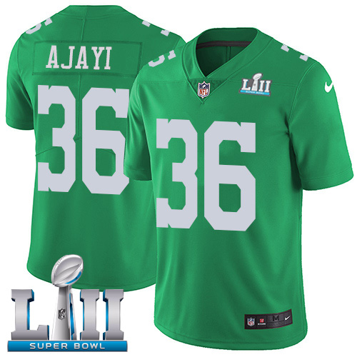 Men's Nike Eagles #36 Jay Ajayi Green Super Bowl LII Stitched NFL Limited Rush Jersey