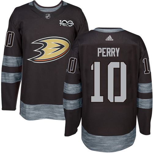 Adidas Ducks #10 Corey Perry Black 1917-2017 100th Anniversary Stitched NHL Jersey