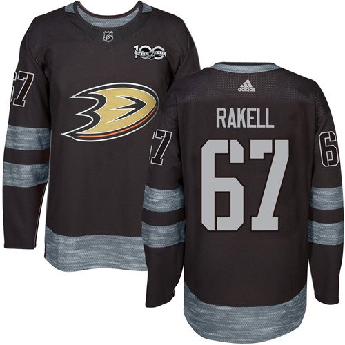Adidas Ducks #67 Rickard Rakell Black 1917-2017 100th Anniversary Stitched NHL Jersey