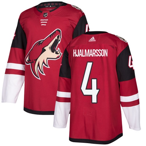 Adidas Coyotes #4 Niklas Hjalmarsson Maroon Home Authentic Stitched NHL Jersey