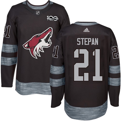 Adidas Coyotes #21 Derek Stepan Black 1917-2017 100th Anniversary Stitched NHL Jersey