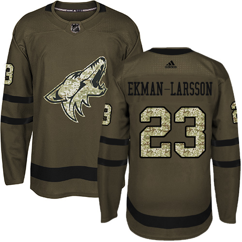Adidas Coyotes #23 Oliver Ekman-Larsson Green Salute to Service Stitched NHL Jersey