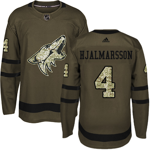 Adidas Coyotes #4 Niklas Hjalmarsson Green Salute to Service Stitched NHL Jersey
