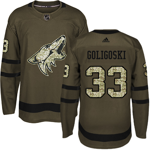 Adidas Coyotes #33 Alex Goligoski Green Salute to Service Stitched NHL Jersey