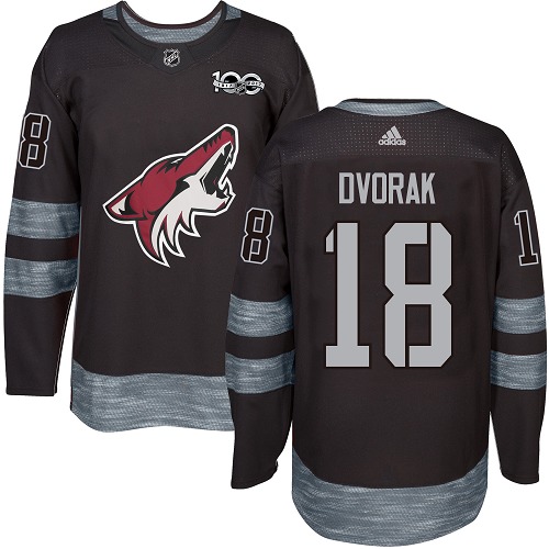 Adidas Coyotes #18 Christian Dvorak Black 1917-2017 100th Anniversary Stitched NHL Jersey