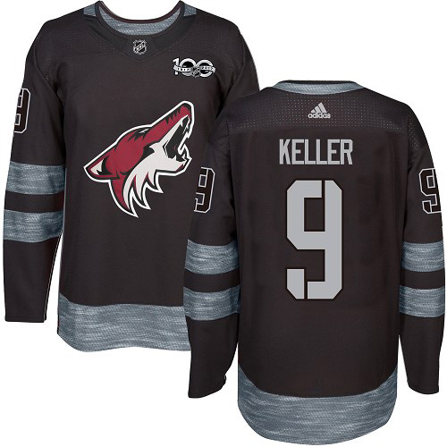 Adidas Coyotes #9 Clayton Keller Black 1917-2017 100th Anniversary Stitched NHL Jersey