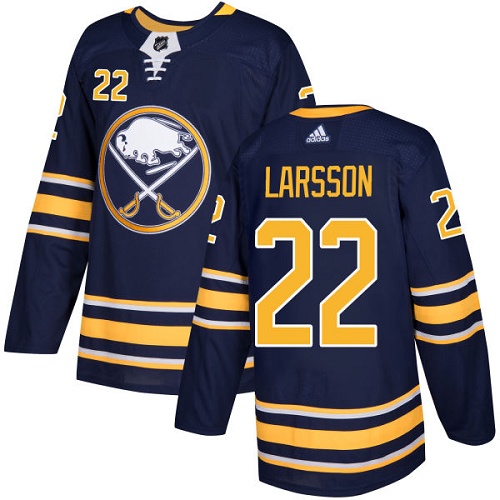 Adidas Sabres #22 Johan Larsson Navy Blue Home Authentic Stitched NHL Jersey