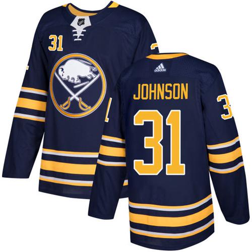 Adidas Sabres #31 Chad Johnson Navy Blue Home Authentic Stitched NHL Jersey
