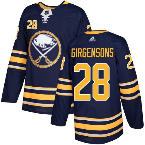 Adidas Sabres #28 Zemgus Girgensons Navy Blue Home Authentic Stitched NHL Jersey