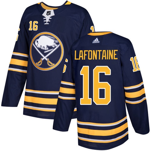 Adidas Sabres #16 Pat Lafontaine Navy Blue Home Authentic Stitched NHL Jersey