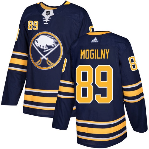 Adidas Sabres #89 Alexander Mogilny Navy Blue Home Authentic Stitched NHL Jersey