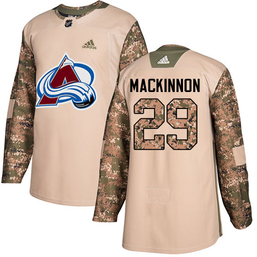 Adidas Avalanche #29 Nathan MacKinnon Camo Authentic 2017 Veterans Day Stitched NHL Jersey
