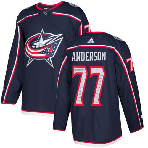 Adidas Blue Jackets #77 Josh Anderson Navy Blue Home Authentic Stitched NHL Jersey