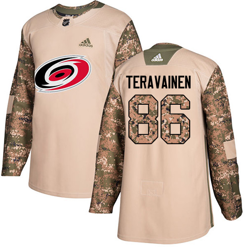 Adidas Hurricanes #86 Teuvo Teravainen Camo Authentic 2017 Veterans Day Stitched NHL Jersey