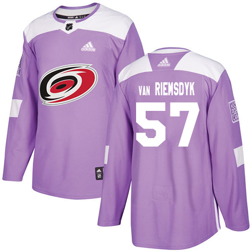 Adidas Hurricanes #57 Trevor Van Riemsdyk Purple Authentic Fights Cancer Stitched NHL Jersey