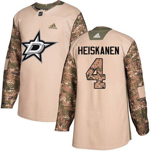 Adidas Stars #4 Miro Heiskanen Camo Authentic 2017 Veterans Day Stitched NHL Jersey