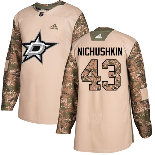 Adidas Stars #43 Valeri Nichushkin Camo Authentic 2017 Veterans Day Stitched NHL Jersey