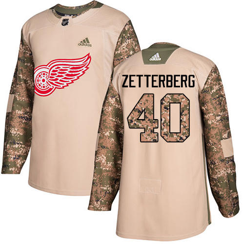 Adidas Red Wings #40 Henrik Zetterberg Camo Authentic 2017 Veterans Day Stitched NHL Jersey