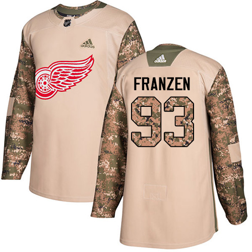Adidas Red Wings #93 Johan Franzen Camo Authentic 2017 Veterans Day Stitched NHL Jersey