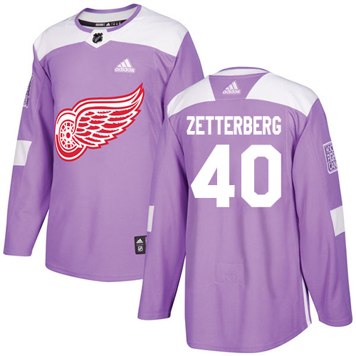 Adidas Red Wings #40 Henrik Zetterberg Purple Authentic Fights Cancer Stitched NHL Jersey