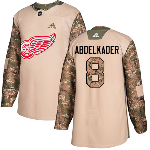 Adidas Red Wings #8 Justin Abdelkader Camo Authentic 2017 Veterans Day Stitched NHL Jersey