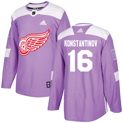 Adidas Red Wings #16 Vladimir Konstantinov Purple Authentic Fights Cancer Stitched NHL Jersey
