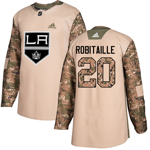 Adidas Kings #20 Luc Robitaille Camo Authentic 2017 Veterans Day Stitched NHL Jersey
