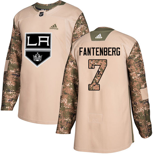 Adidas Kings #7 Oscar Fantenberg Camo Authentic 2017 Veterans Day Stitched NHL Jersey