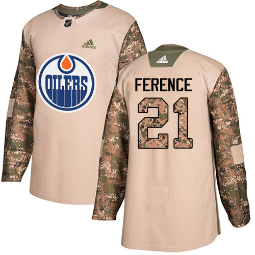 Adidas Oilers #21 Andrew Ference Camo Authentic 2017 Veterans Day Stitched NHL Jersey